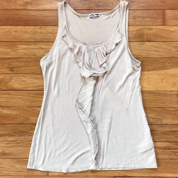 Express Ruffle Front Tank Size S - Picture 2 of 10
